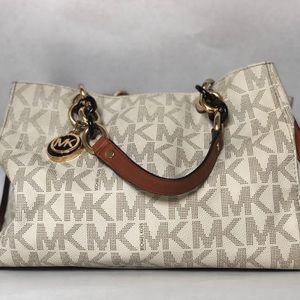 Cream Michael Kors Purse